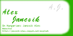 alex jancsik business card